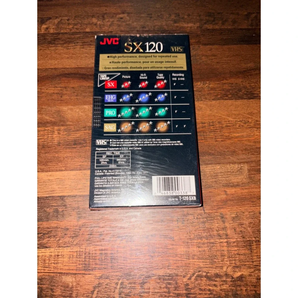 JVC SX120 VHS T120SX 6 Hour Blank Video Cassette Tape High Performance‎